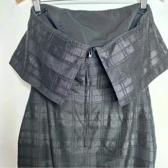 C/ MEO Collective Black Strapless Side Slit Plaid Refresh Cocktail Dress Size M - Picture 8 of 12